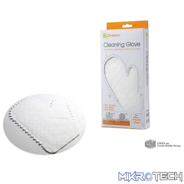 Product Cooler Master Choiix Cleaning Clove Disposable Full Cover Design, Quickly Remove Dust And Fingerprints - White Colour - Image 1