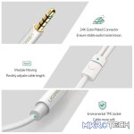 UGreen 10789 3.5mm Audio Male to 2X 3.5mm Audio & Microphone Female Splitter 0.20m Cable with Gold-Plated Connectors & Aluminum Casing - White Colour - Image 3