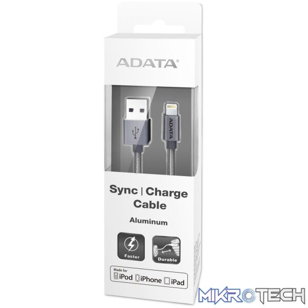 ADATA's Apple MFi-certified Sync & Charge Lightning cable provides a hassle-free way to charge your iPhone, iPad, & iPod, & sync data across devices for highly efficient mobility. Provides Rapid charging up to 2.4A while preventing harmful EMI. - Image 2