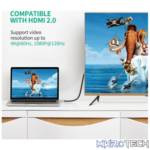UGreen 40434 DisplayPort Male to HDMI Male 4KX2K@60Hz UHD 2m Cable - Image 3