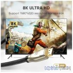 UGreen 60843 DisplayPort V1.4 Male to Male Zinc-Alloy Braided 2m Cable With Gold-Plated Connectors, Buckle Lock and Supports resolution up to 8K@60Hz - Black Colour - Image 2