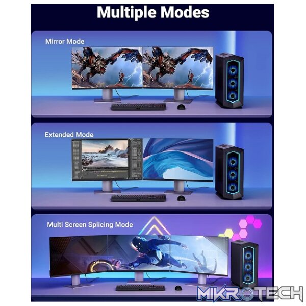 UGreen 80392 Vesa Certified DisplayPort V1.4 Male To Male 8K@60Hz Ultra-HD Braided 2m Cable With Buckle Lock And Supporting NV G-Sync And AMD FreeSync - Black Colour - Image 2