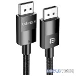 UGreen 80393 Vesa Certified DisplayPort V1.4 Male To Male 8K@60Hz Ultra-HD Braided 3m Cable With Buckle Lock And Supporting NV G-Sync And AMD FreeSync - Black Colour