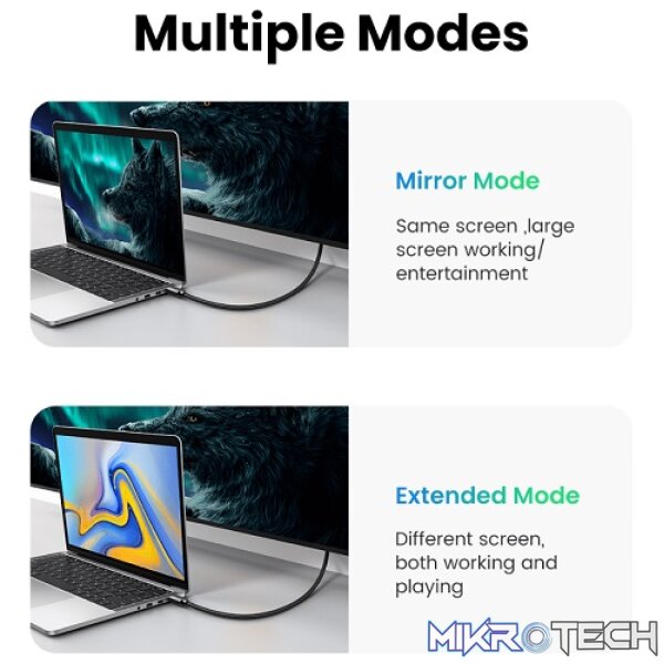 UGreen 40102 HDMI V2.0 Male to Male Braided 3m Cable with Nickle-Plated Connectors and Supports resolution up to 4K@60Hz - Black Colour - Image 3