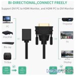 UGreen 20118 DVI-D (24+1) Male to HDMI Female Adapter with Gold-Plated Connectors, Supports resolution up to 1080P@60Hz and Bi-Direction Function - Black Colour - Image 3