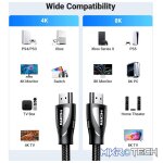 UGreen 80401 HDMI V2.1 Male To Male 8K@60Hz 1m Braided Cable With Solid Nickle Plated Connector, 48Gbps Data Transfer Rate, Dynamic HDR10+ And eARC And HDCP 2.2&2.3 - Black Colour - Image 3