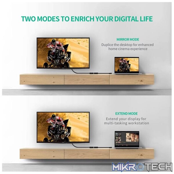 UGreen 20118 DVI-D (24+1) Male to HDMI Female Adapter with Gold-Plated Connectors, Supports resolution up to 1080P@60Hz and Bi-Direction Function - Black Colour - Image 4