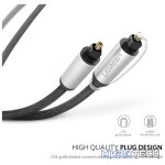 UGreen 10540 Toslink Fibre Optical Male to Male Braided Round Audio 2m Cable With Metal Casing & Gold-Plated Connectors - Black Colour - Image 4