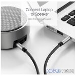 UGreen 10736 3.5mm Male to Male Round Audio 3m Cable with Gold-Plated Connectors & Widely Compatible with 3.5mm port devices - Black Colour - Image 2