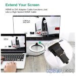 UGreen 20124 DVI-D (24+1) Male to HDMI Female Adapter with Gold-Plated Connectors, Supports 1080P@60Hz resolution & Bi-Directional Function - Black Colour - Image 4