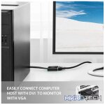 UGreen 40259 DVI-D (24+1) Male to VGA Active Female Adapter Supports resolution up to 1080P@60Hz - Black Colour - Image 2