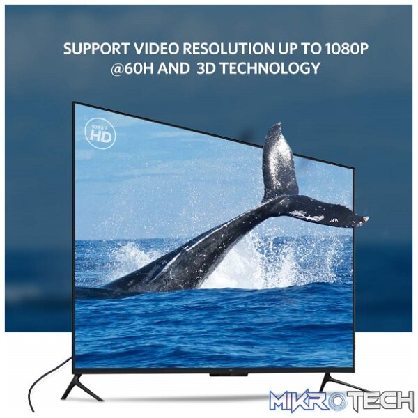 UGreen 40259 DVI-D (24+1) Male to VGA Active Female Adapter Supports resolution up to 1080P@60Hz - Black Colour - Image 4