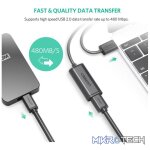 UGreen 10325 USB-A 2.0 Male To Female Active Extension 25m Cable With Gold-Plated Interface And Built-in FE1.1S Signal Booster & USB-C Powered - Black Colour - Image 3