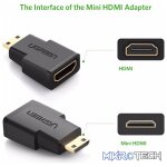 UGreen 20101 Mini HDMI Male to HDMI Female V2.0 Adapter with Gold-Plated Connector and Supports Resolution up to 4K@60Hz - Black Colour - Image 2