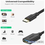 UGreen 30701 USB-C 3.1 Male to USB-A 3.0 Female OTG Adapter With Gold-Plated Connectors & Supports Data Transfer Rate up to 5Gbps - Black Colour - Image 4