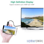 UGreen 20101 Mini HDMI Male to HDMI Female V2.0 Adapter with Gold-Plated Connector and Supports Resolution up to 4K@60Hz - Black Colour - Image 4