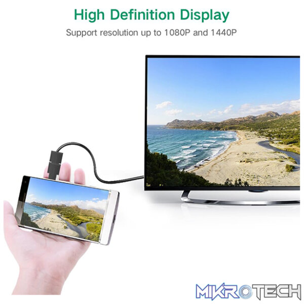UGreen 20101 Mini HDMI Male to HDMI Female V2.0 Adapter with Gold-Plated Connector and Supports Resolution up to 4K@60Hz - Black Colour - Image 4