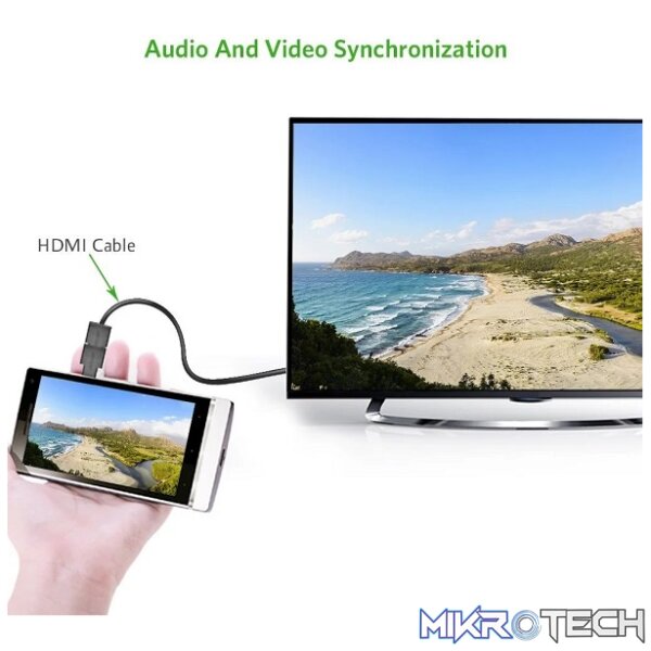 UGreen 20106 Micro HDMI Male to HDMI V2.0 Female Adapter with Gold-Plated Connectors and Supports Resolution up to 4K@60Hz - Black Colour - Image 2