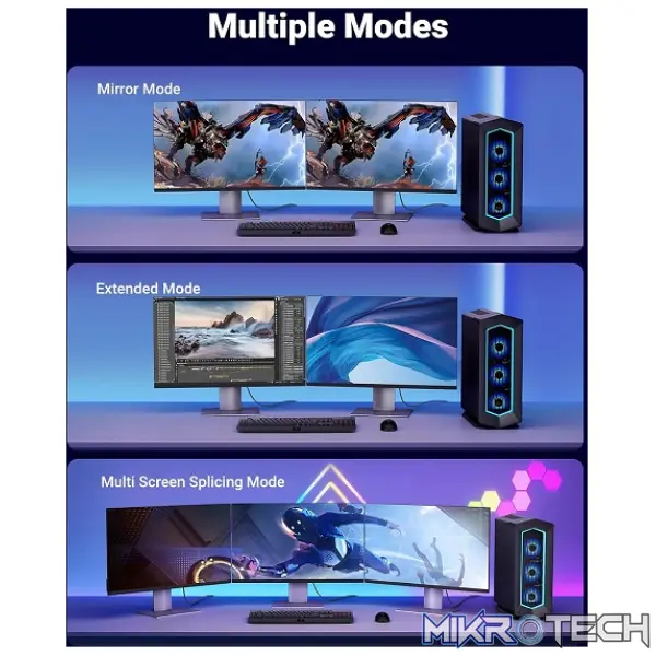UGreen 80391 Vesa Certified DisplayPort V1.4 Male To Male 8K@60Hz Ultra-HD Braided 1.5m Cable With Buckle Lock And Supporting NV G-Sync And AMD FreeSync - Black Colour - Image 2