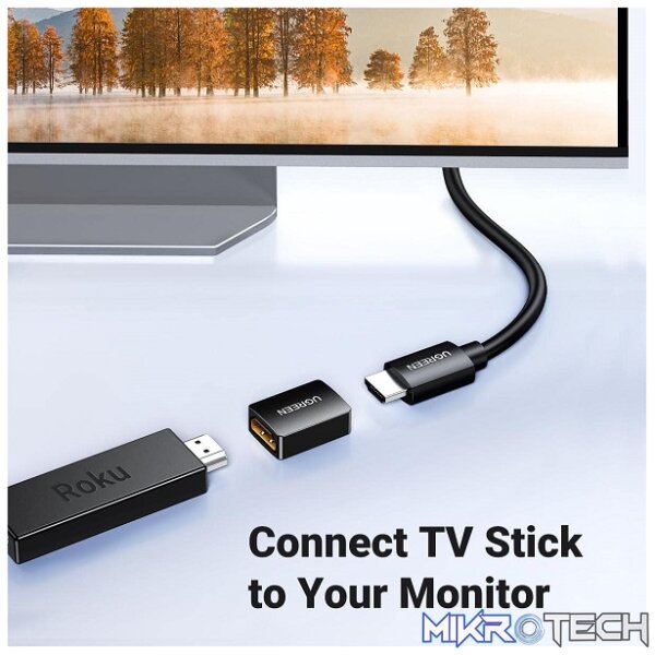 UGreen 20107 HDMI V2.0 Female to Female Extension Adapter Supports Resolution up to 4K@60Hz & 20M(max.) Extension Distance - Black Colour - Image 3