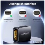UGreen 20107 HDMI V2.0 Female to Female Extension Adapter Supports Resolution up to 4K@60Hz & 20M(max.) Extension Distance - Black Colour - Image 4