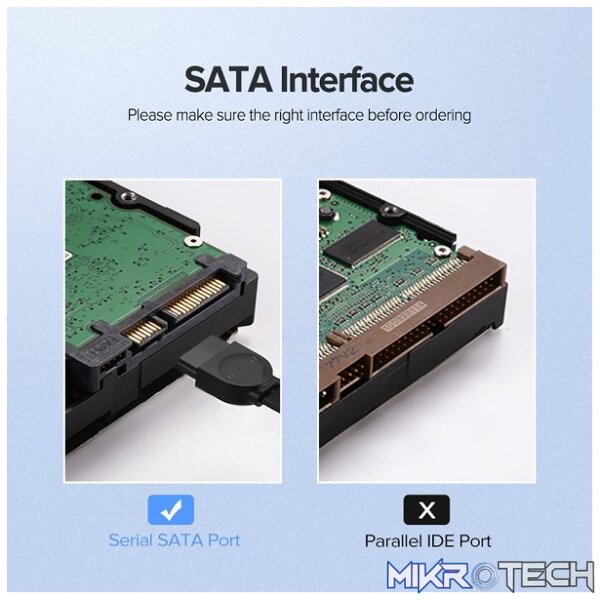 UGreen 30796 SATA III Data 45cm Cable with Lock Latch For Firm Connection and Supports 6Gbps Transfer Speed - Black Colour - Image 4