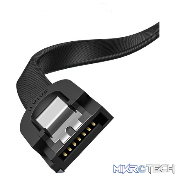 UGreen 30797 SATA III 90° Angle 45cm Data Cable with Lock Latch For Firm Connection and Supports 6Gbps Transfer Speed - Black Colour - Image 2