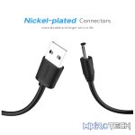 UGreen 10376 USB-A 2.0 Male to DC5V 3.5mm Male 1m Cable With Nickle-Plated Connectors & Supports 5V/1A to 5V/2A Power Hungry Devices - Black Colour. - Image 2