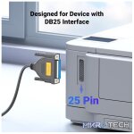 UGreen 20224 USB-A 2.0 Male to DB25 Female 1.8m Printer Cabled Adapter With Nickle-Plated Connectors & Backwards Compatible with USB1.1 - Grey Colour - Image 2