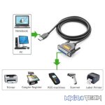 UGreen 20224 USB-A 2.0 Male to DB25 Female 1.8m Printer Cabled Adapter With Nickle-Plated Connectors & Backwards Compatible with USB1.1 - Grey Colour - Image 4