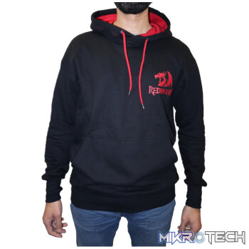 REDRAGON HOODIE WITH FRONT and BACK LOGO - BLACK - LARGE