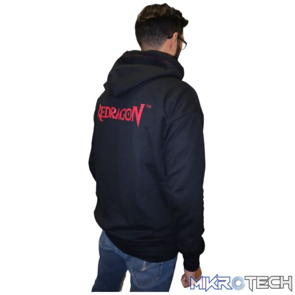 REDRAGON HOODIE WITH FRONT and BACK LOGO - BLACK - XLARGE - Image 3