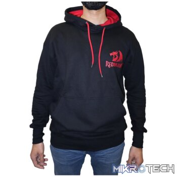 REDRAGON HOODIE WITH FRONT and BACK LOGO - BLACK - XLARGE