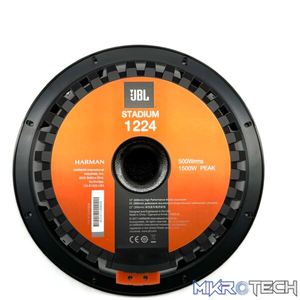 JBL STADIUM1224 12" 500RMS 1500W DVC Subwoofer - Image 2