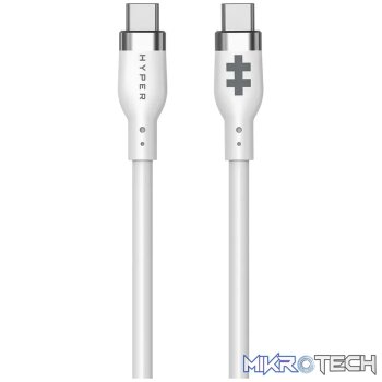 TARGUS HYPERJUICE 1M SILICONE  USB-C TO USB-C 240W CHARGING CABLE - WHITE.