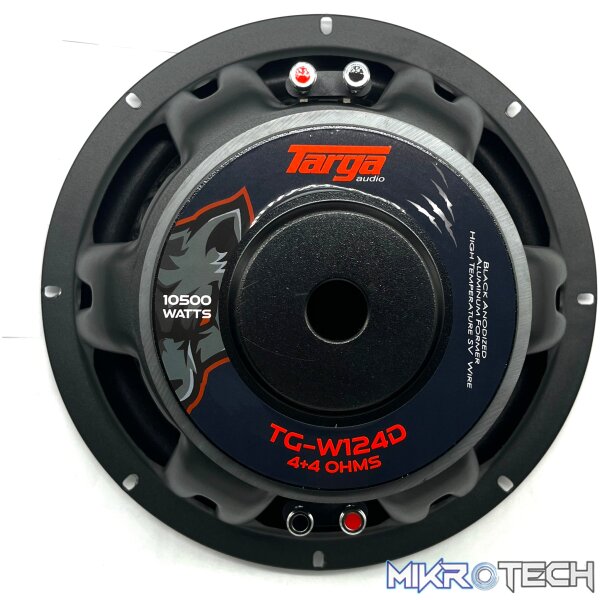 Targa Wolf TG-W124DW 12" 10500W 550RMS DVC Subwoofer - Image 2