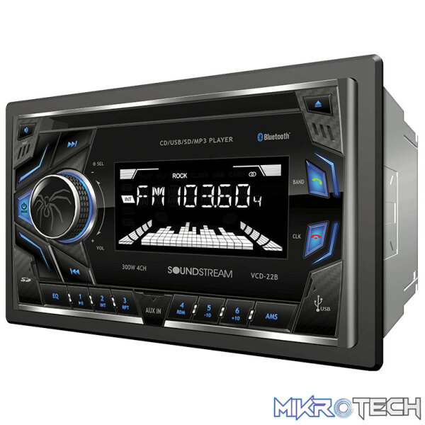 VCD-22B_01_1 Soundstream VCD-22B BT/CD/USB/AUX Double Din Radio - Image 1