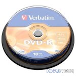 VERBATIM 4.7GB DVD-R (16X) MATT SILVER- SPINDLE