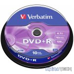 VERBATIM 4.7GB DVD+R (16X) MATT SILVER SPINDLE