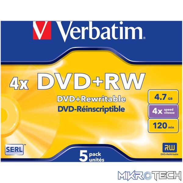 VERBATIM - 4.7GB DVD+RW (4X) - (BOX OF 5 - Image 2