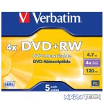 VERBATIM - 4.7GB DVD+RW (4X) - (BOX OF 5