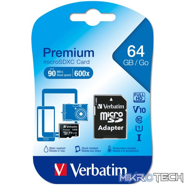 VERBATIM 64GB SDXC PLUS ADAP CLASS 10 - Image 4