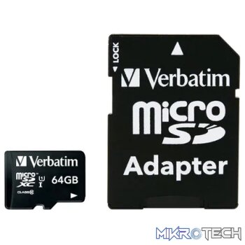 VERBATIM 64GB SDXC PLUS ADAP CLASS 10