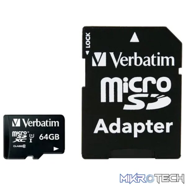 VERBATIM 64GB SDXC PLUS ADAP CLASS 10 VERBATIM 64GB SDXC PLUS ADAP CLASS 10