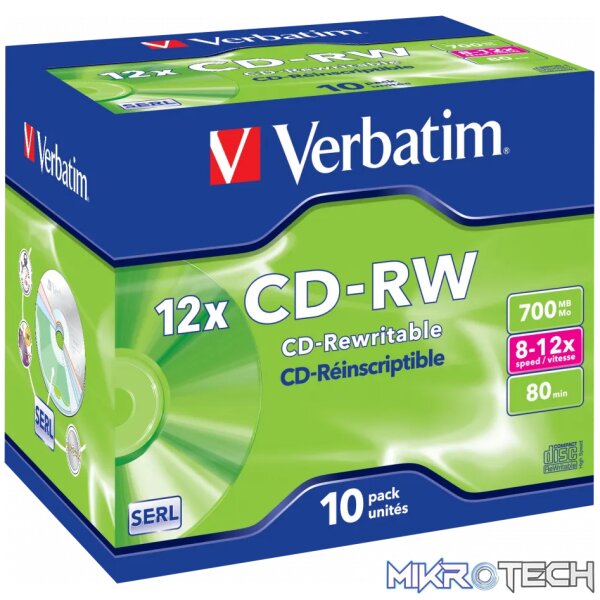 VERBATIM - 700MB - CD-RW (12X) - JEWEL C - Image 2