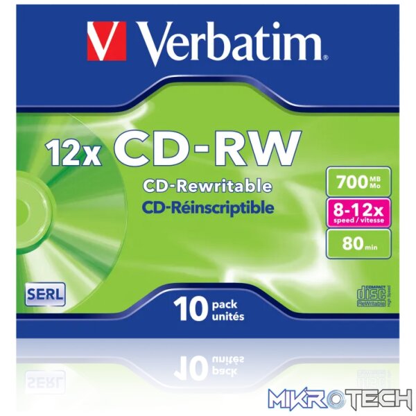 VERBATIM - 700MB - CD-RW (12X) - JEWEL C - Image 4