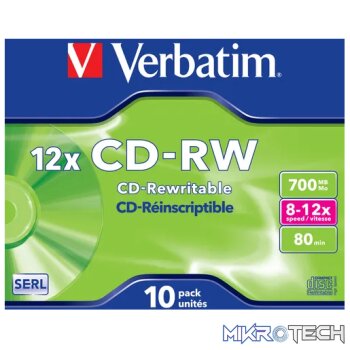 VERBATIM - 700MB - CD-RW (12X) - JEWEL C