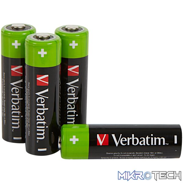 VERBATIM AA RECHARGEABLE BATTERIES (2500 SERIES) 4 PACK - Image 2