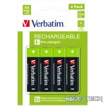 VERBATIM AA RECHARGEABLE BATTERIES (2500 SERIES) 4 PACK
