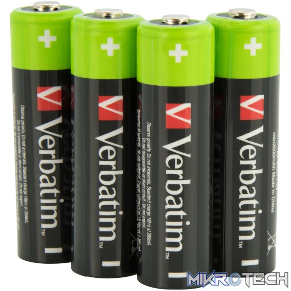 VERBATIM AA RECHARGEABLE BATTERIES (2500 SERIES) 4 PACK - Image 8